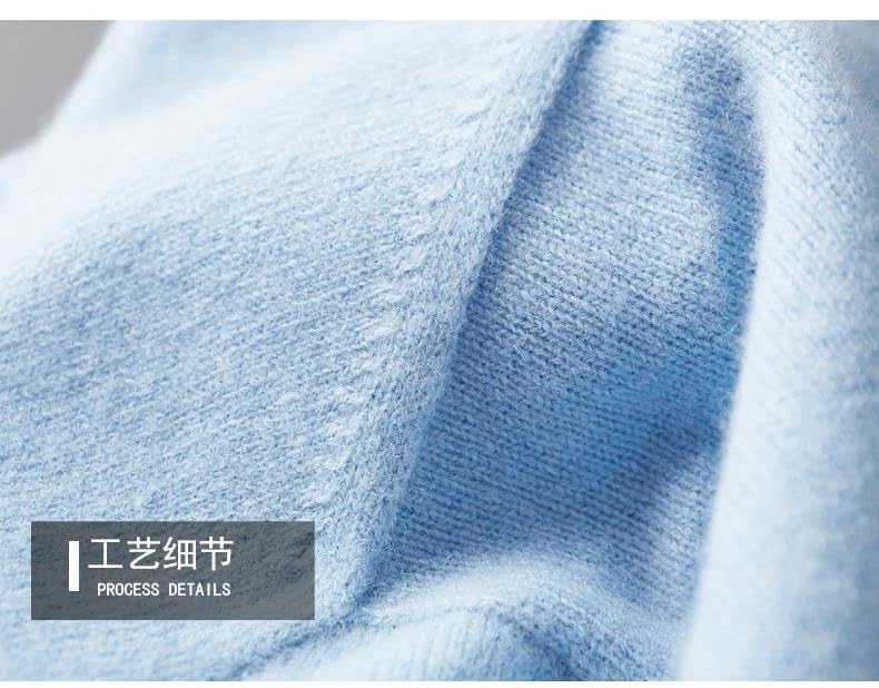 Men' Sweater Pullover Half High Neck Casual Solid Color Wool Knit Sweater4