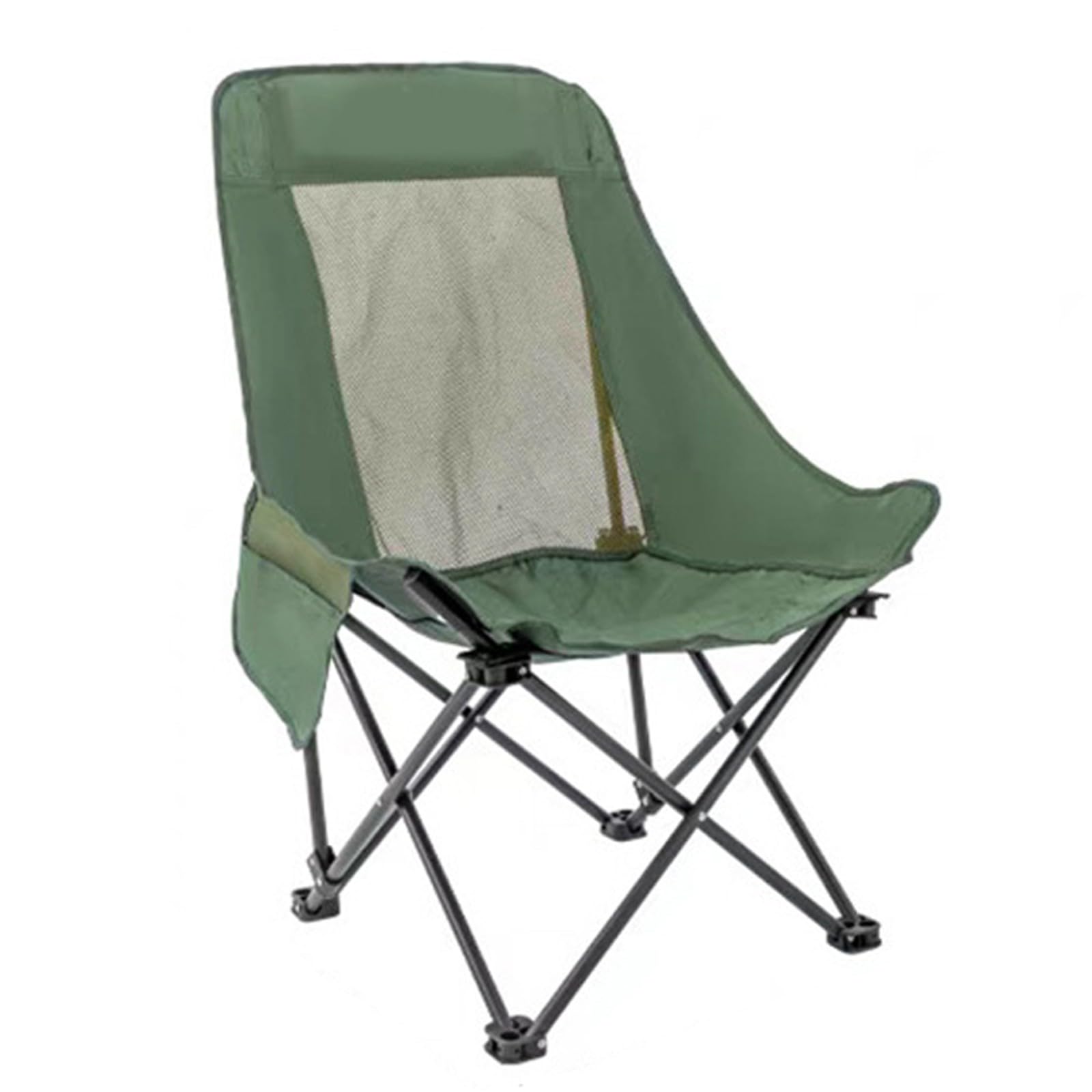 Chaise de Camping Pliable Surdimensionnée Portable avec Porte Gobelets et Accoudoirs Cadre Stable pour Extérieur Intérieur Camping Pêche Couleur Noir Gris B