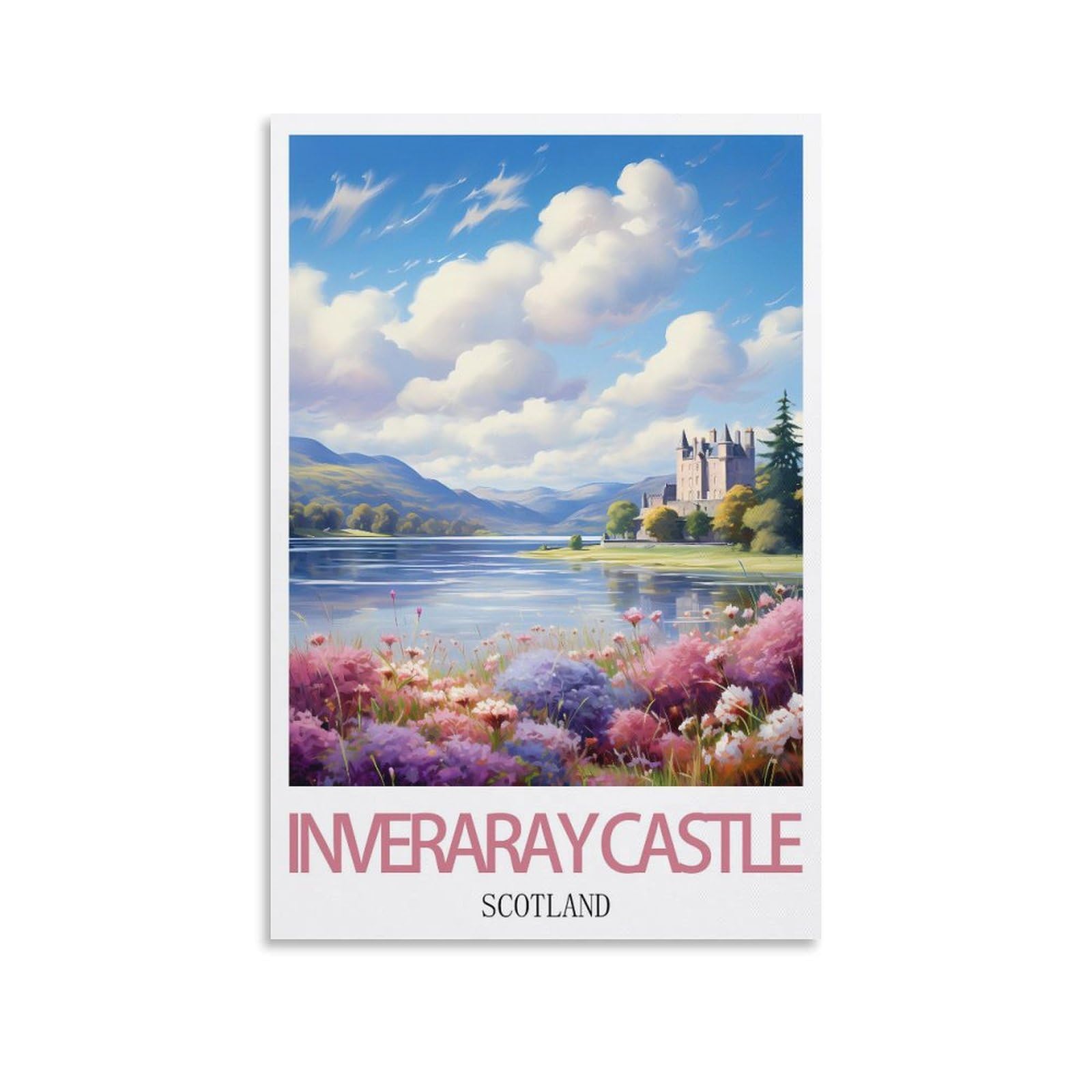 Metal Tin Sign,Inveraray Castle Scotland,Ideal for Pub Shed Bar Office Man Cave Home Bedroom Dining Room Kitchen 15x30cm