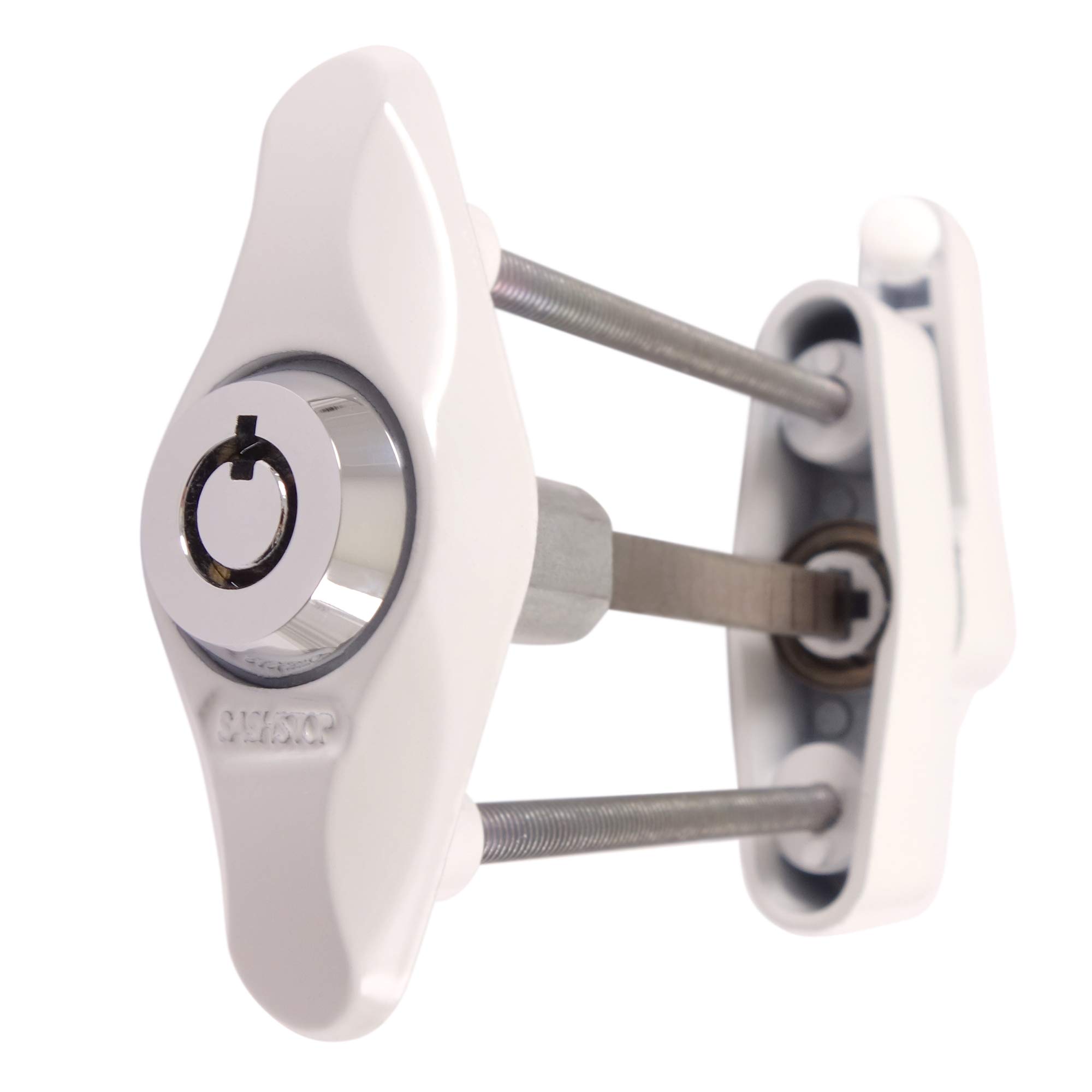 SASHSTOP Lockable Sash Jammer Additional Security for uPVC Doors (White)