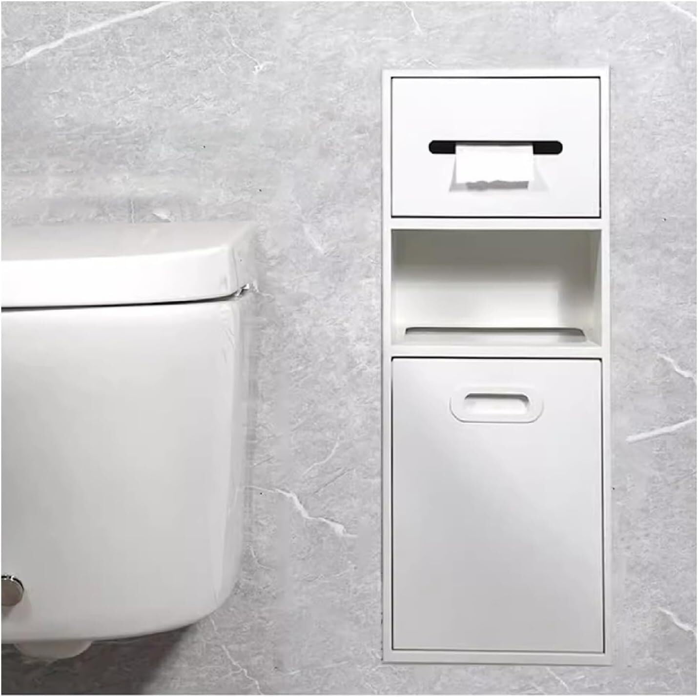 MYUYEE Stainless Steel Recessed Shower Niche Shelf Organizer, Built-In Alcove Storage Rack For Bathroom, Kitchen, Living Room (White A)