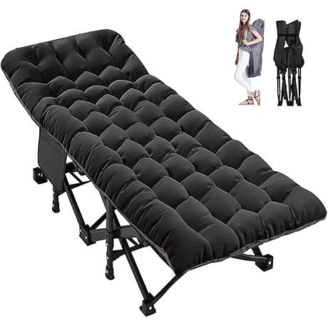 LilyPelle Folding Camping Cot with Mattress: Experience Comfort on the Go