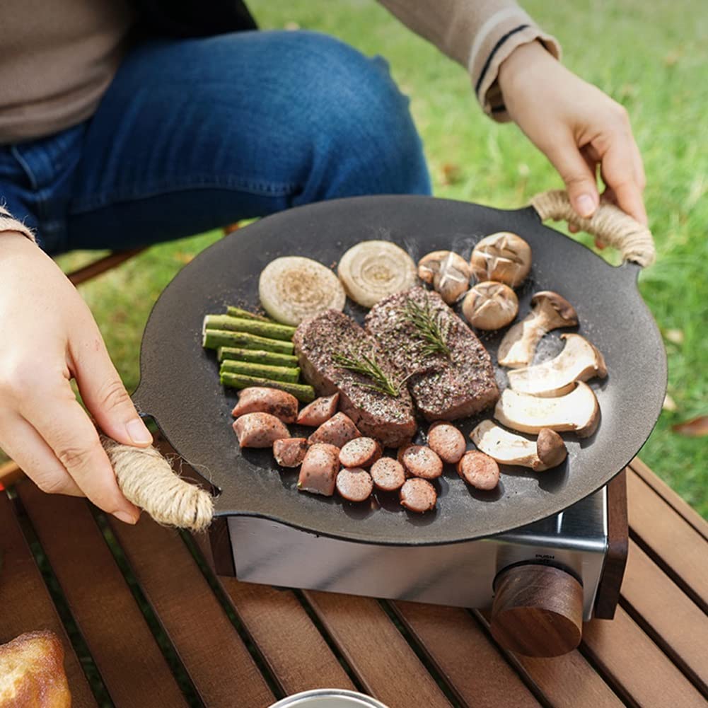 Wok de hierro al aire libre para freír inducción abierta parrilla redonda para cocinar en el hogar, campo de cocina, barbacoa, accesorios de camping