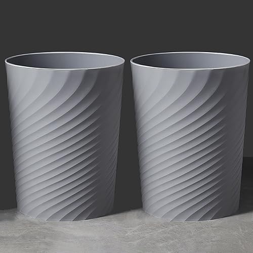 Bathroom Trash Can 1.8 Gallon Garbage Can Small Waste Basket Recycling Bin for Bedroom Office Kitchen,2 Pack Grey