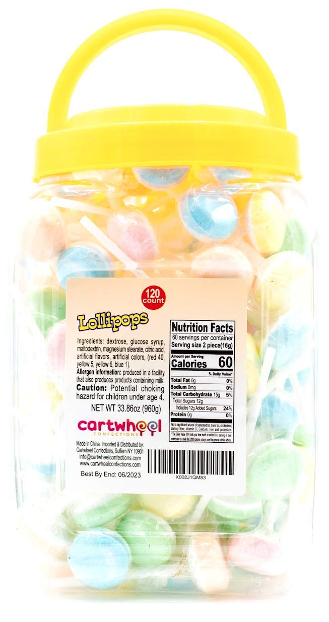 Buy Cartwheel Confections 120 Double Lollies Individually Wrapped Bulk