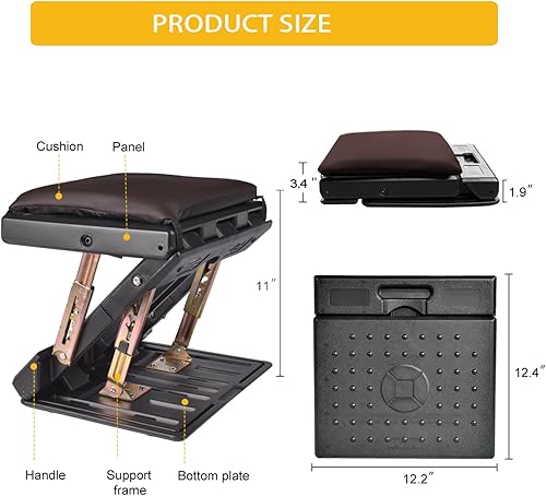 Miniatura 4 de Reposapiés ajustable para debajo del escritorio en el trabajo, cómodo reposapiés con ajuste de altura de 4 niveles, reposapiés ergonómico para silla