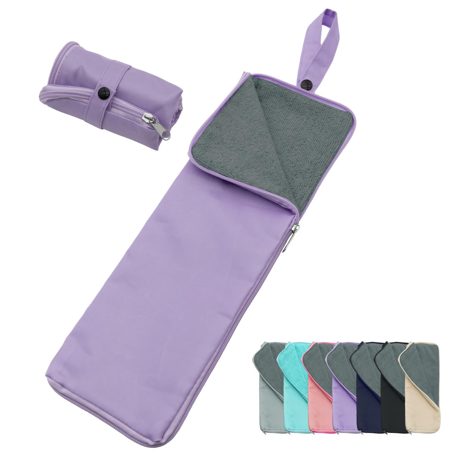 BOOMIE Umbrella Cover, Microfiber Folding Umbrella Case, Umbrella Bag, Compact, 3-Way (Purple, S) : Home & Kitchen