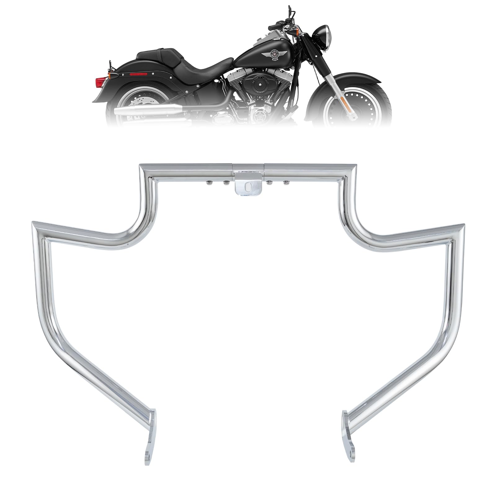 Kinglemc Crash Bar Engine Guard Highway Bar for Harley Dyna 95-13(Chrome-B)
