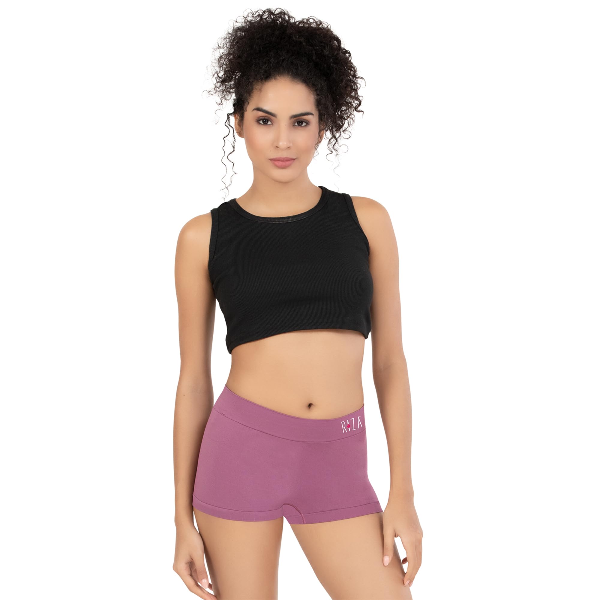 trylo Riza Women's Elastane Fabric Seamless Soft and Smooth Inner Waistband Softglam Boy Shorts Panties Pack of - 1 (Assorted Colours)-picture-23