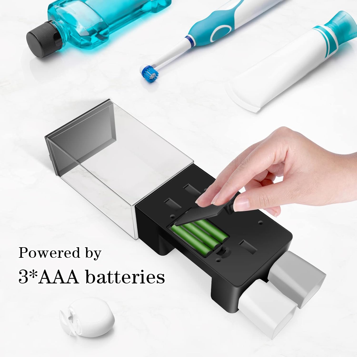 Automatic Mouthwash Dispenser for Bathroom 700mL(23.67 Oz),Wall Mounted Mouthwash Dispenser with Magnetic Cups,Perfect for Kids and Adults (Dull Black)