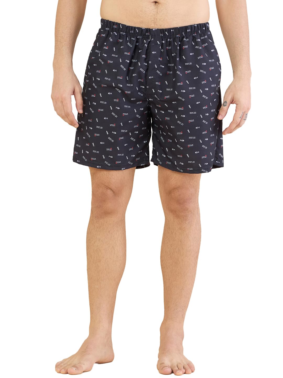 bearbrother Men Regular Fit Black Printed Boxer-picture-5