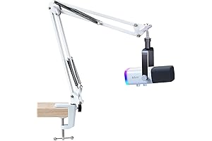 Fifine Microphone Boom Arm in White