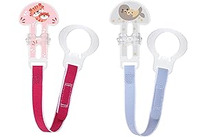 MAM Newborn Baby Girl Pacifiers with Fasteners and Flexible Rings