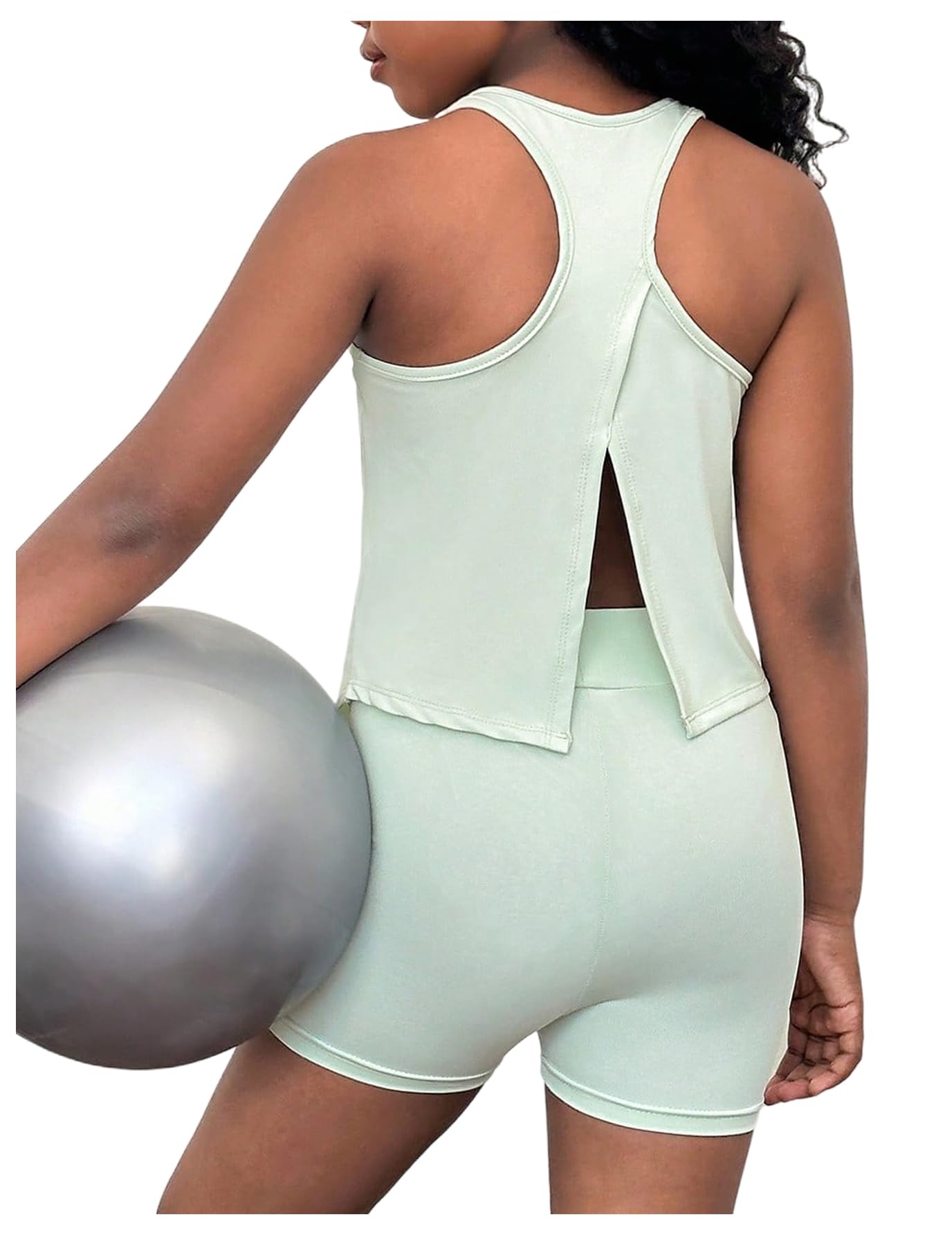 BEAUDRM Girl's 2 Piece Workout Outfits Crop Top and Shorts Athletic Sets