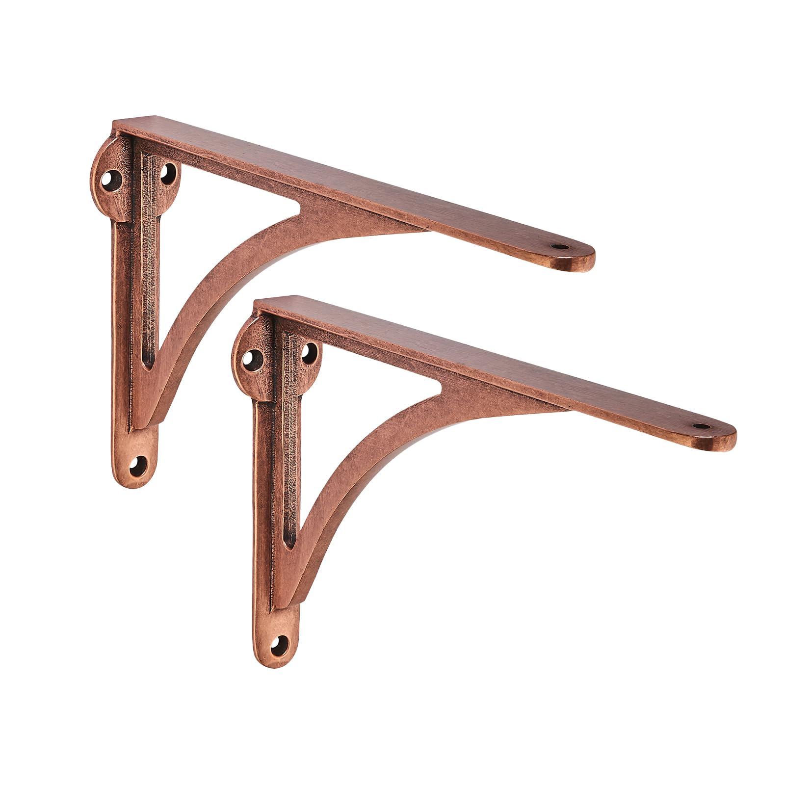 KHTUMEWARE-170326 Antique Copper Shelf Brackets 4-1/2 in (114 mm) 2-Pack