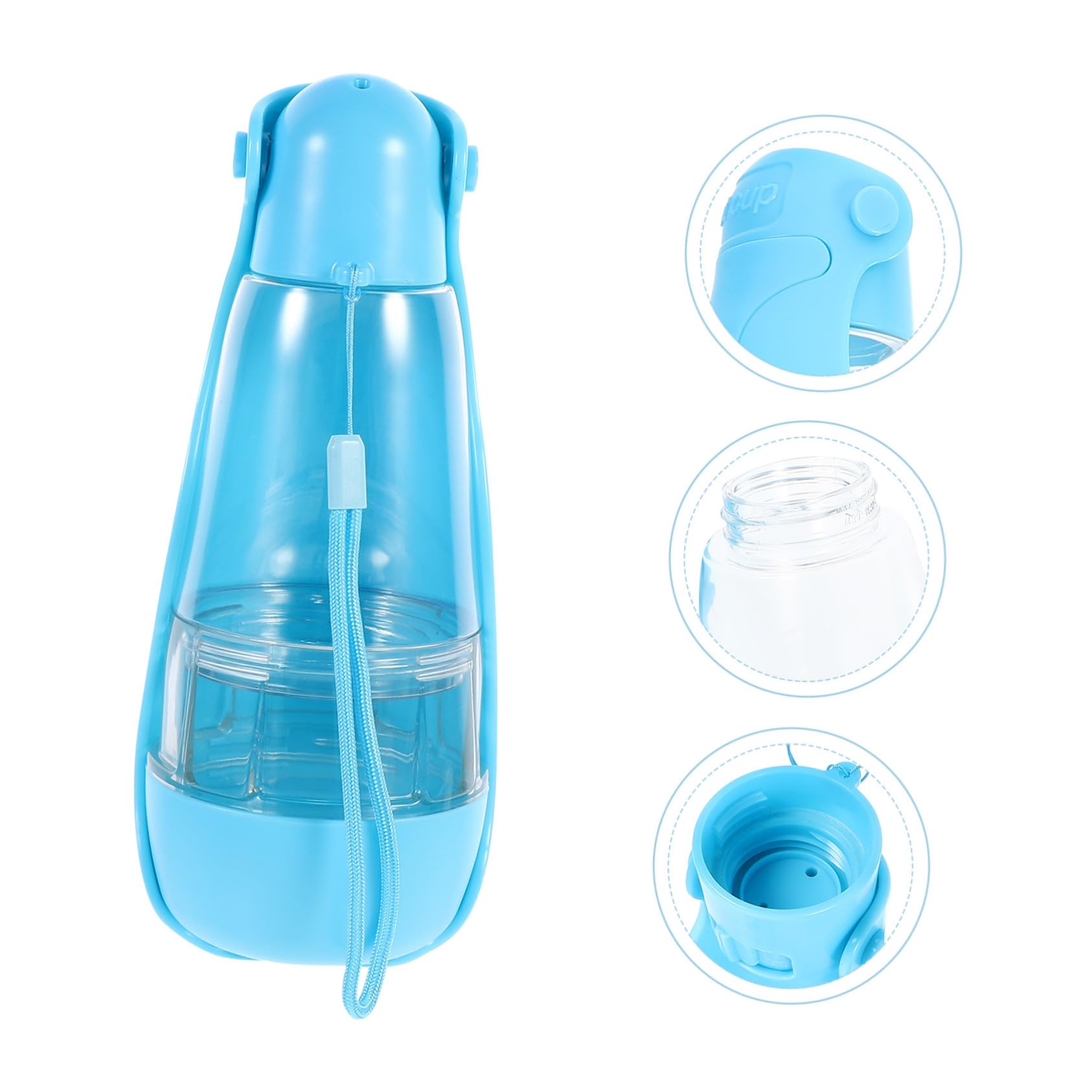 Hundeflasche Tragbar Auslaufsicher 260ml Wasser 200ml Futter Blau