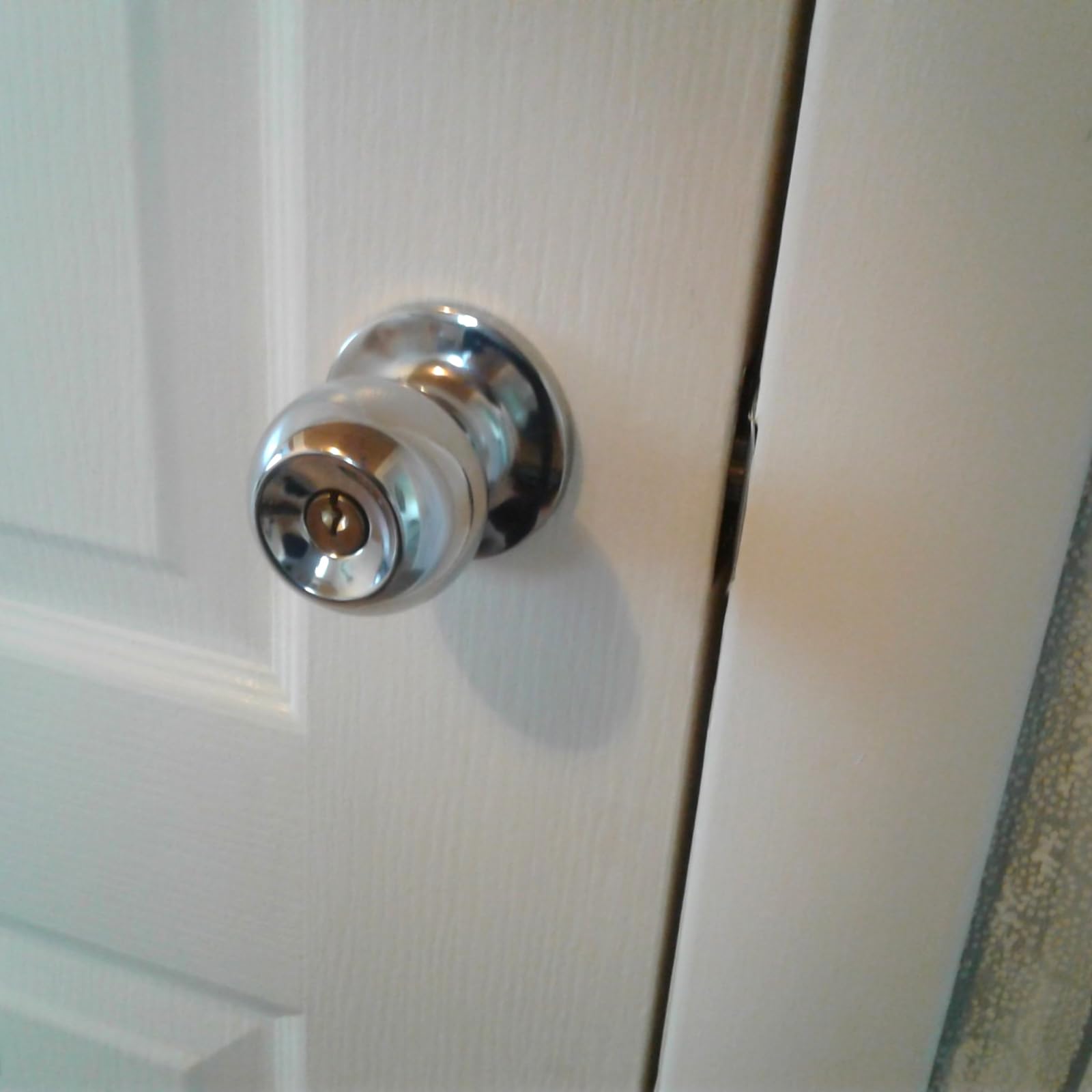 Paquete de 4 manijas redondas de 65 mm, kit de cerradura interna de acero inoxidable con cerradura con 3 llaves para puertas de 25 a 45 mm de grosor, para dormitorio, baño