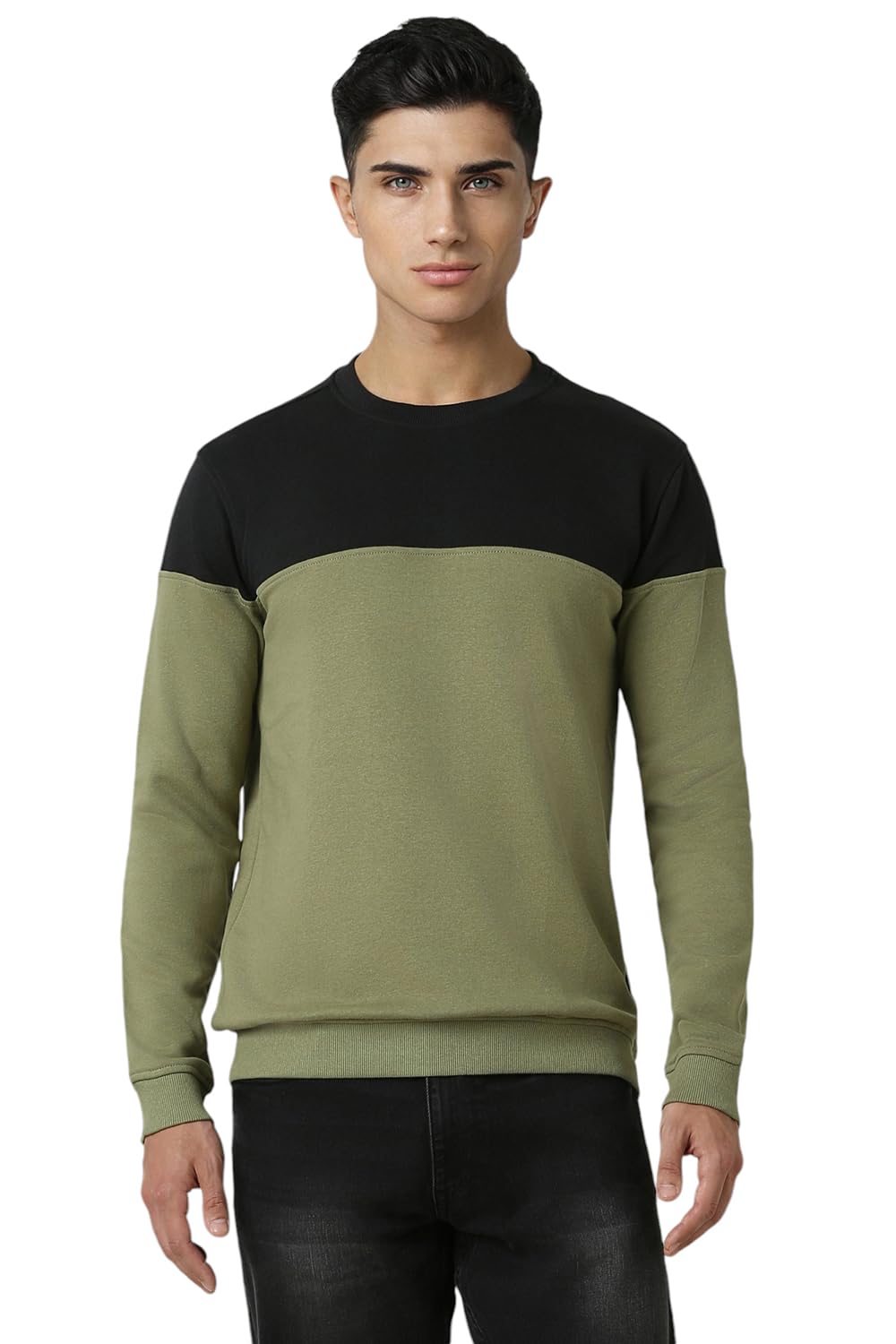 van heusen Men Olive Print Crew Neck Sweatshirt-picture-16