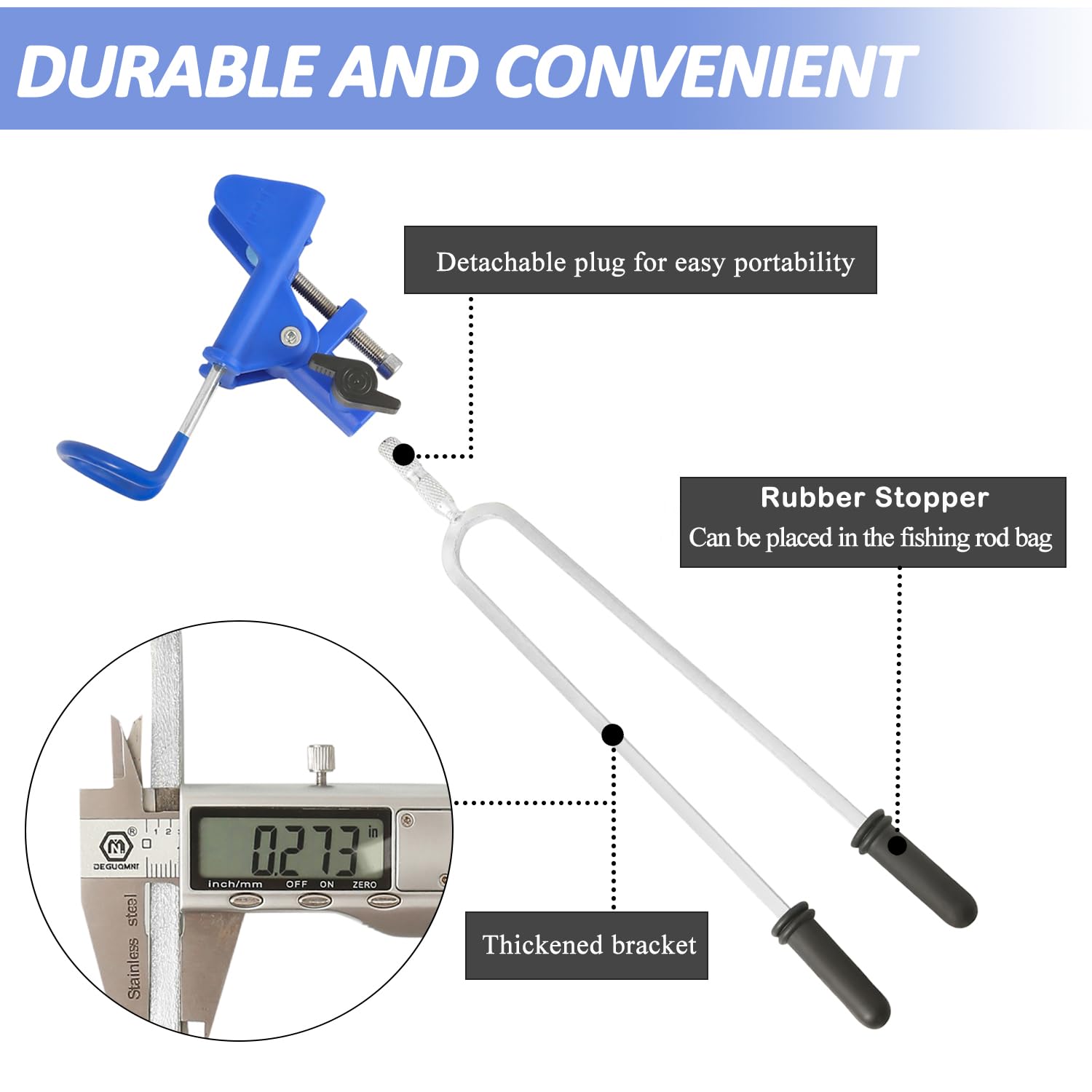 Tripquips Lot de 2 supports de canne à pêche pour pêche au sol, support de canne à pêche réglable à 360 °, cadeau de pêche pour homme, équipement et équipement de pêche