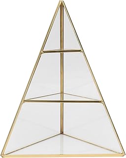Pyramid Jewelry Organizer 3 Tier Jewelry Display Stand Tray Triangle Cone Shape Jewelry Rack Geometric Ring Display Case Box for Necklaces, Bracelets, Earrings 18 * 12. 8 * 21cm