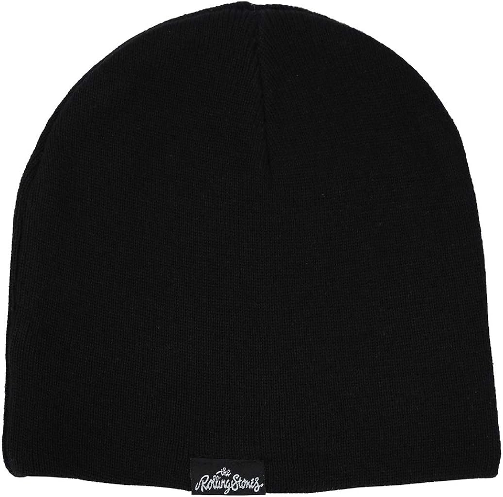 Rolling Stones The Classic Tongue Logo Black Beanie Embroidered Skully Hat : Clothing, Shoes & Jewelry