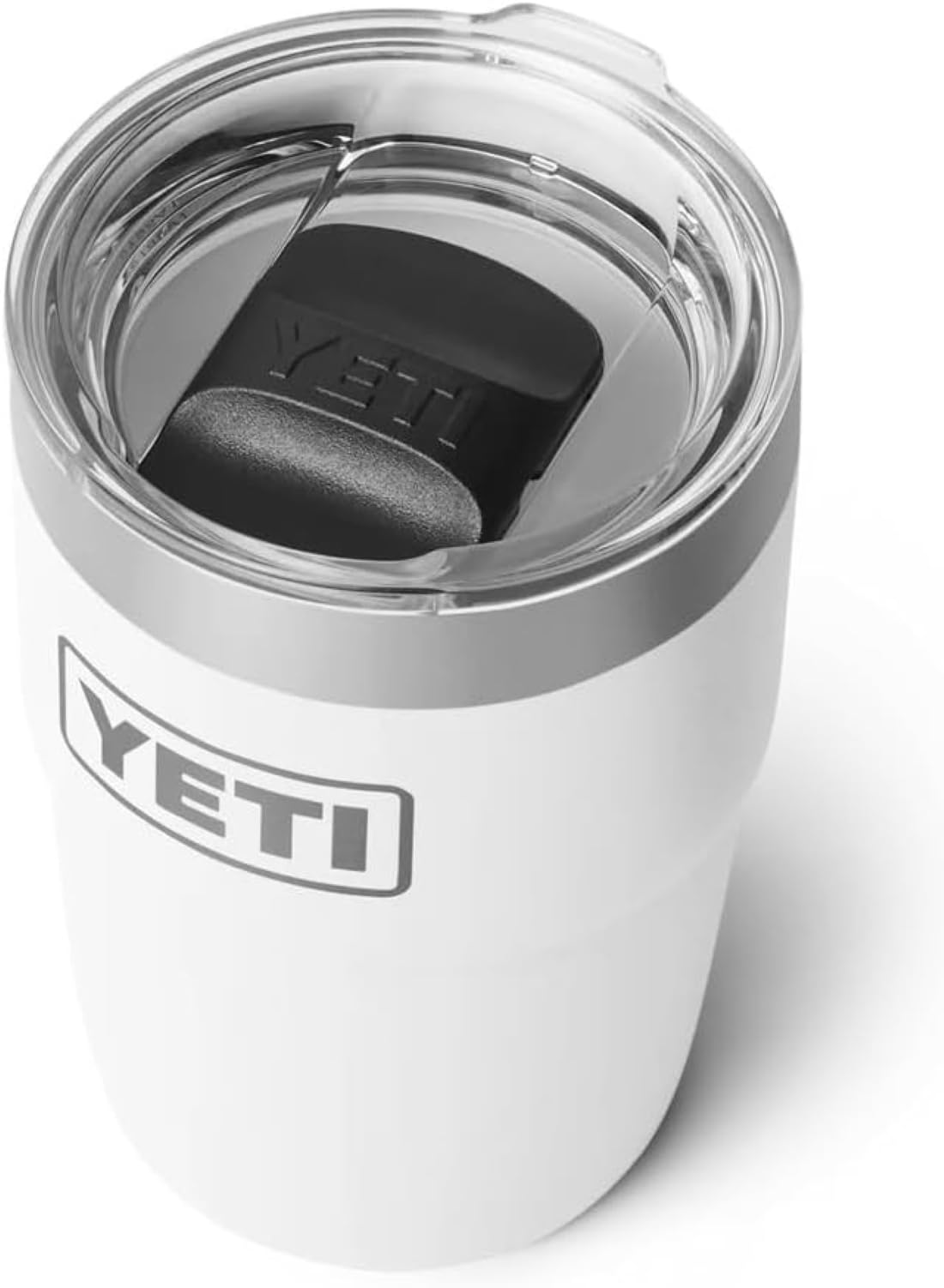 YETI Rambler 8 oz (236 ml) Stackable Cup with Durasip Ceramic Lining, Stainless Steel Vacuum Insulated Coffee Cup with Removable Magslider Lid, White