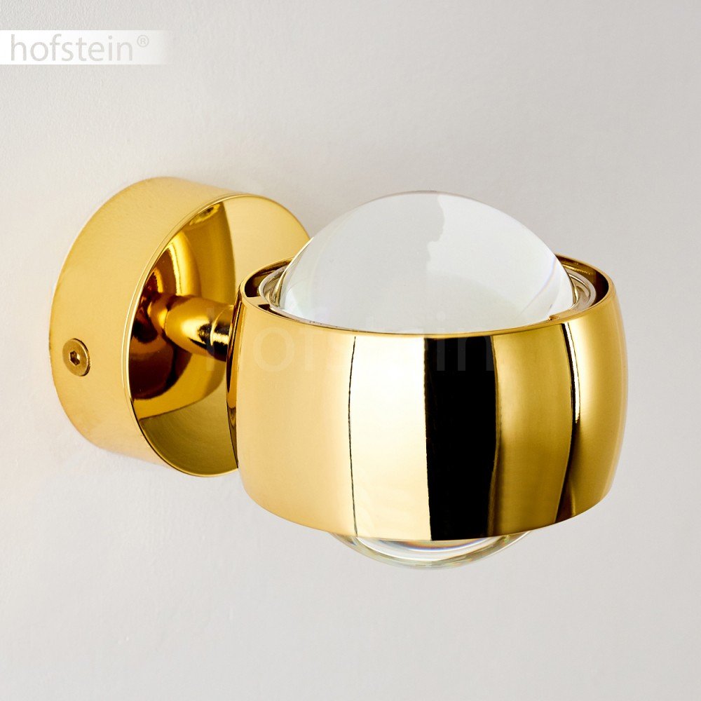Sapri, lampada a parete da interni in diversi modelli, variazione, Metallo Vetro, gold, Abgerundet ohne Schlitz