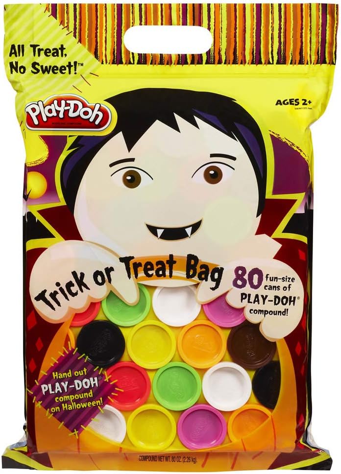 Play-Doh Halloween Trick or Treat Bag, 80 Fun-size cans