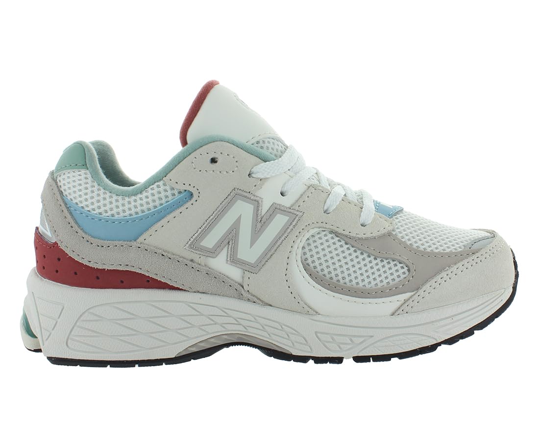 New Balance 2002 PS Girls Shoes Size 2.5, Color: White/Green-White