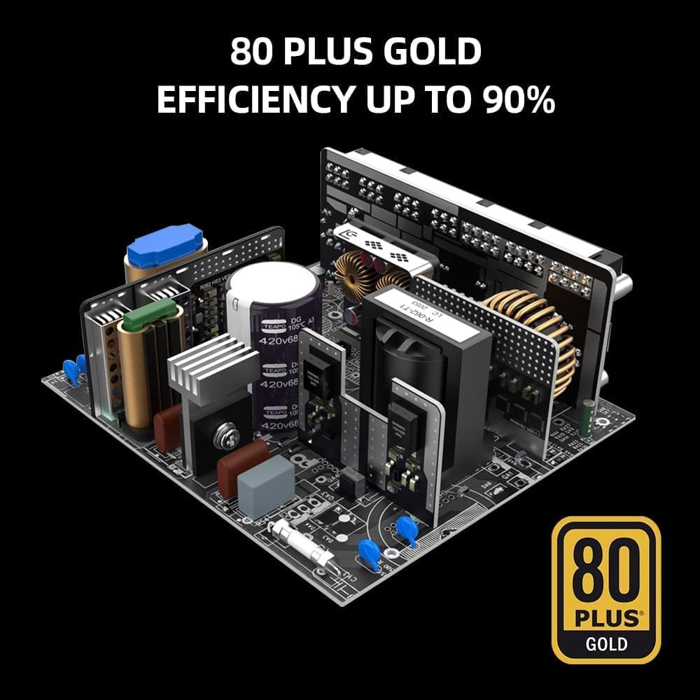 LC POWER LC6850M V3.0 Alimentatore 850W, certificato 80 Plus Gold, ATX 3.0 100% modulare, supporto PCIe 5.0, cavi piatti(LC6850M-V3.0| 80 Plus Gold)