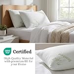 Bamboo Sleeping Bed Queen Size Pillow 2 Pack Made in Canada for Side, Back & Stomach Sleepers | Bamboo Premium Hotel Quality Cover Cooling Microgel Filling Supportive Pillow - 20"X30"