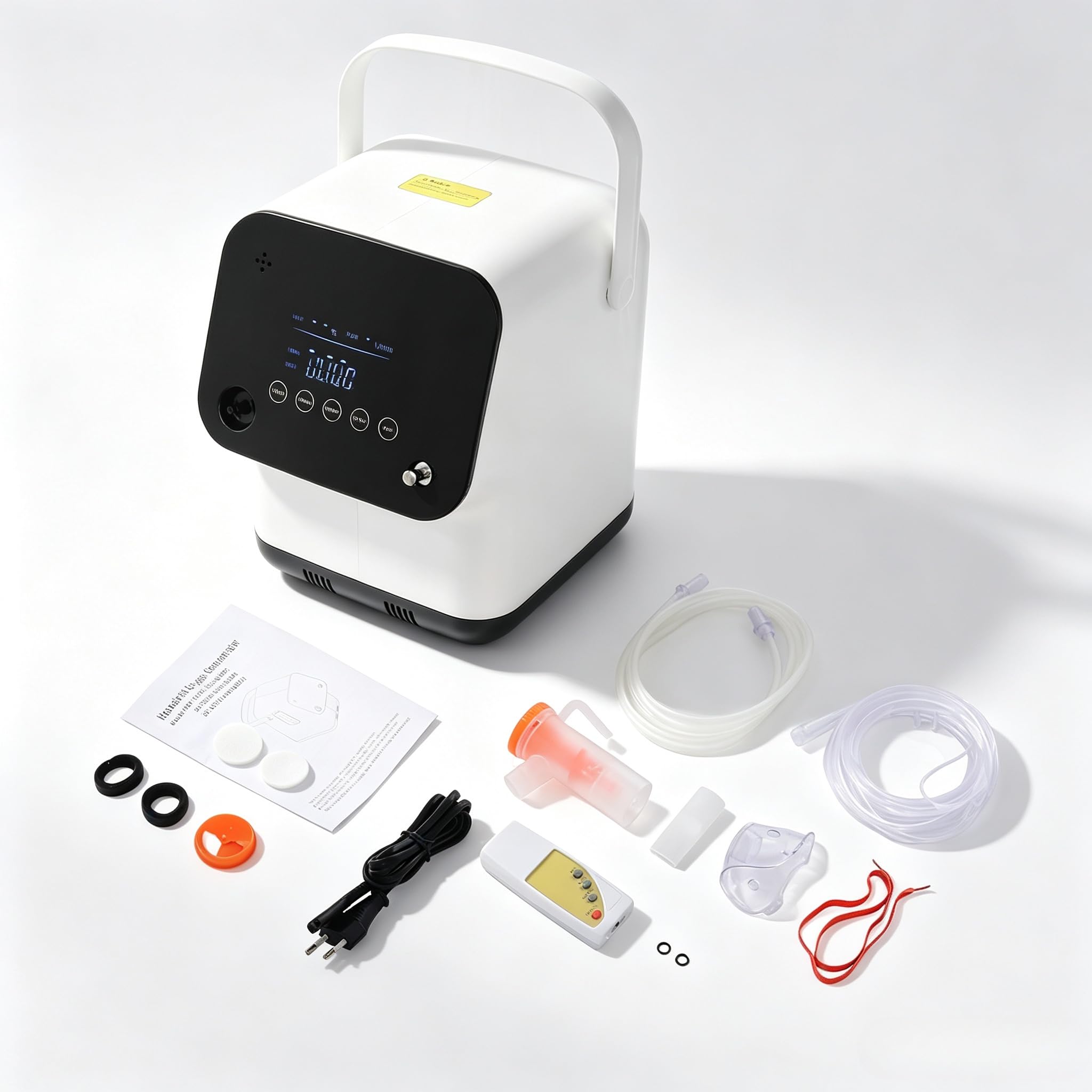 Macchina per la produzione di ossigeno, 1-7 lpm, portatile, 120 W, concentratore di ossigeno domestico silenzioso (45 dB), concentratore di ossigeno portatile, per casa e viaggi