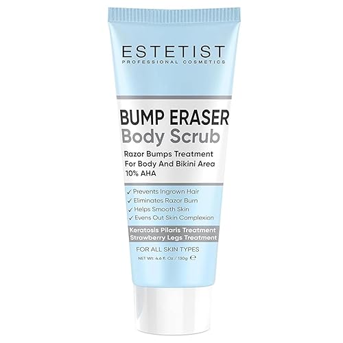 Estetist KP Bump Eraser Body Scrub - Tratamiento de queratosis pilaris y exfoliante corporal para cabello encarnado, golpes de afeitar y piernas de