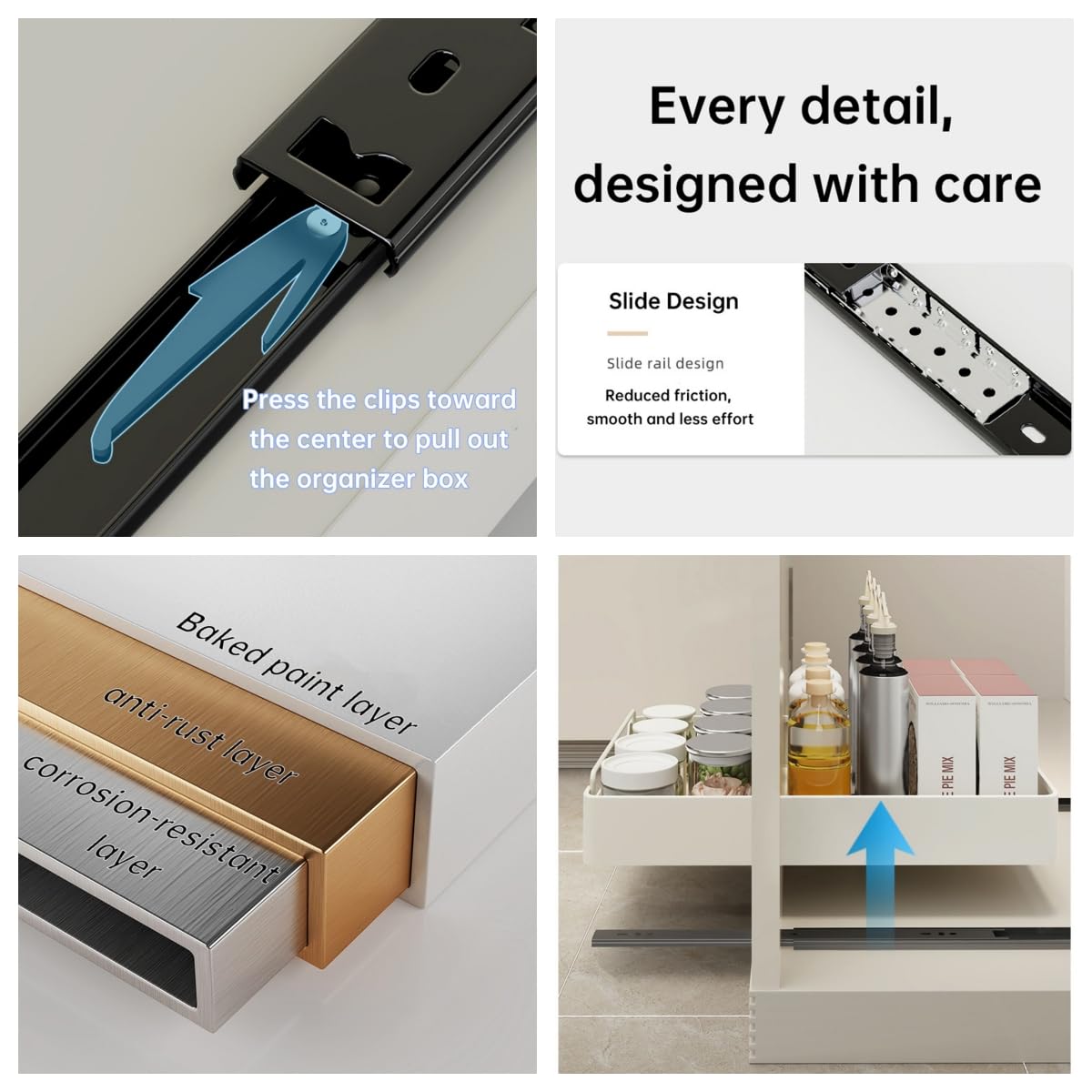 Tiroir Coulissant Cuisine, Organiseur D'armoire De Cuisine, Tiroirs