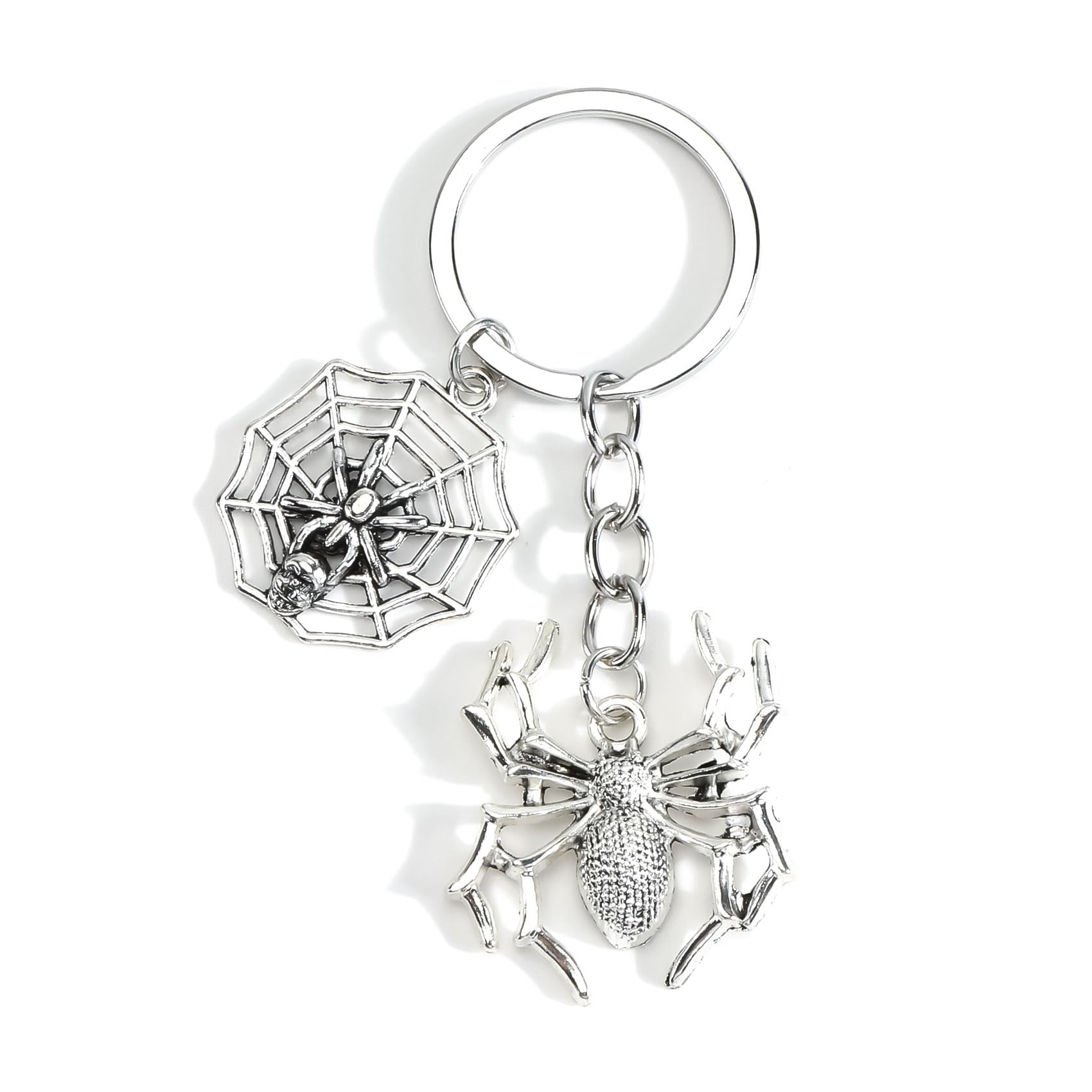Gallkeat Halloween Schlüsselanhänger Goth Keychain mit Totenkopf Fledermaus Spinne Geist Y2K Taschen Anhänger unk Accessoires Halloween Geschenk