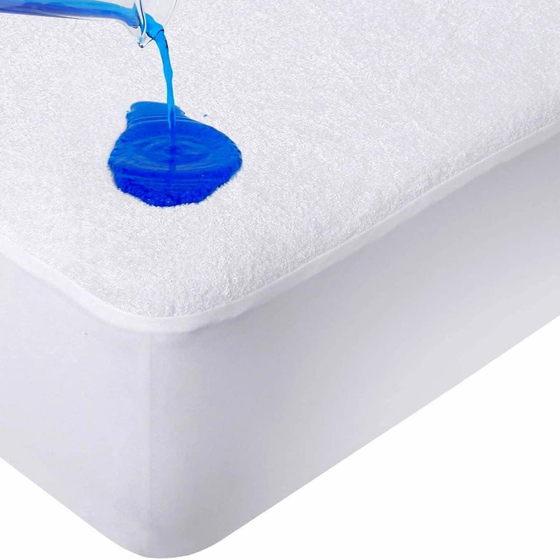 Waterproof Bunk Bed Terry Towelling Mattress Protector Topper Cover 12"/30CM Extra Deep Bunk Bed Size Water Proof Fitted Mattress Protector Bunk Bed Anti Allergy Non Noisy