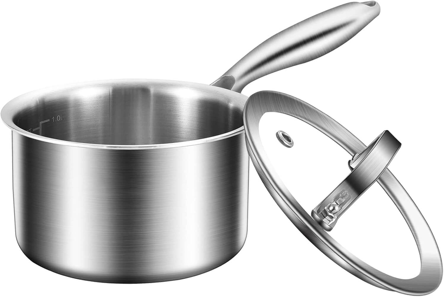 Nontoxicook Professional 14cm 1L Uncoated Tri-Ply Stainless Steel Milk Pan