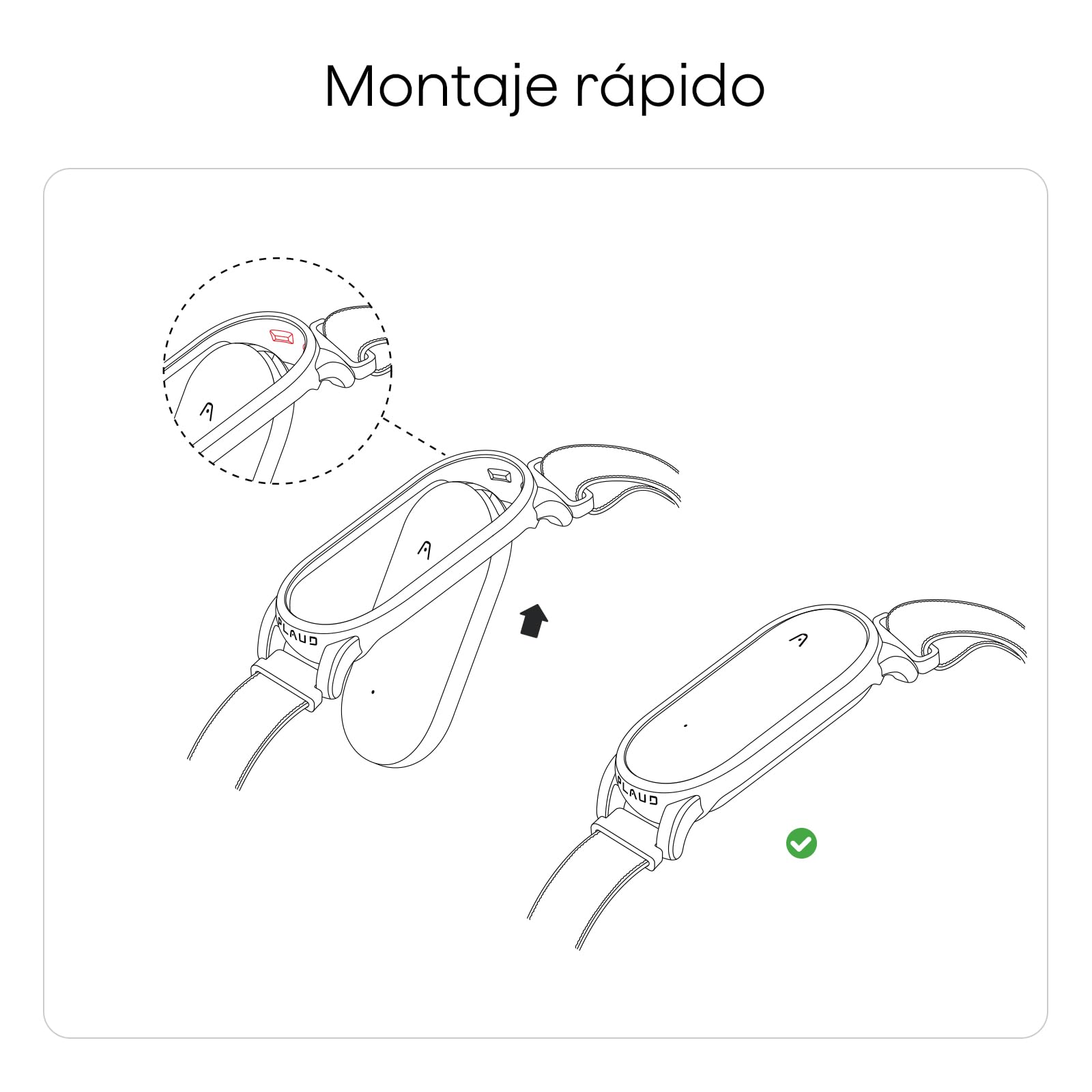 Plaud NotePin - Pulsera Ajustable de Nailon Transpirable con Cierre Adhesivo, para Muñeca 18.5-23.5 cm, Accesorio para Grabadora de Voz IA NotePin
