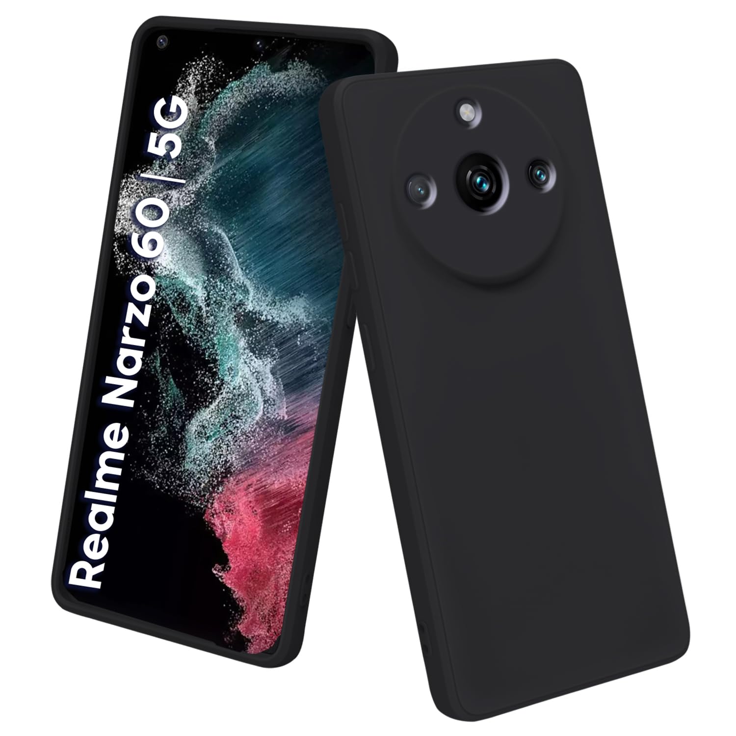 TRUEUPGRADE Liquid Silicone Designed Back Case Cover for Realme Narzo 60 5G | Microfiber Inside | Bumper Back Cover Case for Realme Narzo 60 5G - Black (B0CKL427MH) Amazon Price History, Amazon Price Tracker