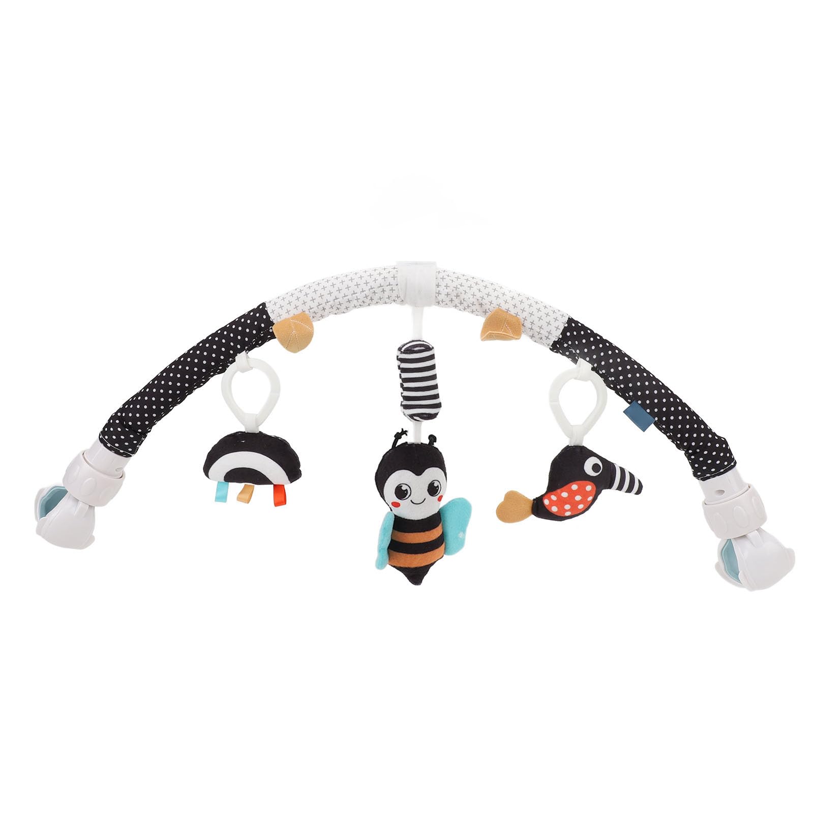 Pilipane Mobile à Clipser pour Arche de bébé, Stimulant Les Sens et développant la motricité de bébé, transat pour Poussette, matériau en Peluche Doux, léger et sûr. (Abeille)