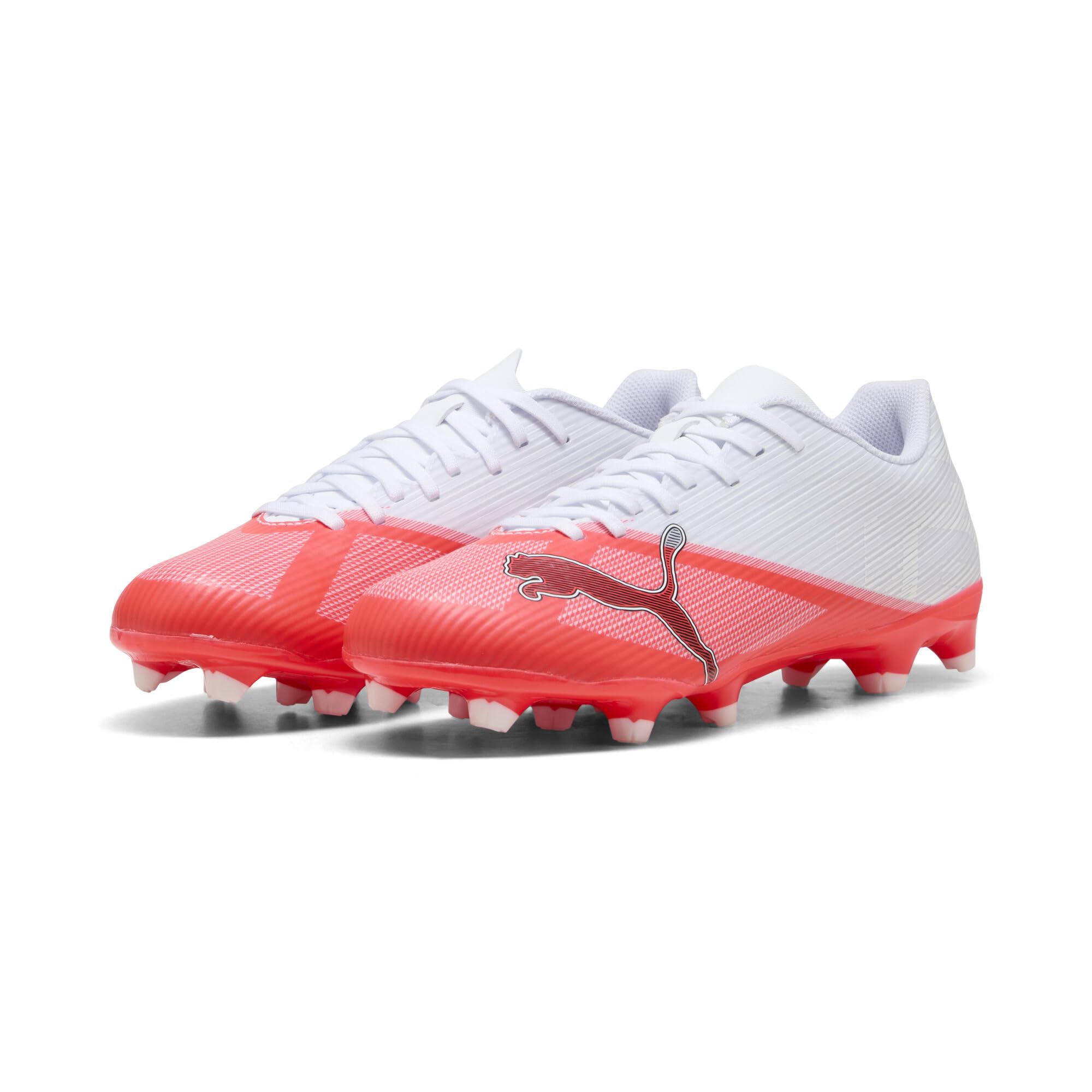 Puma Chaussures de Football Unisexe 7 Play FG/AG, Ultra Red Noir Blanc, 43 EU