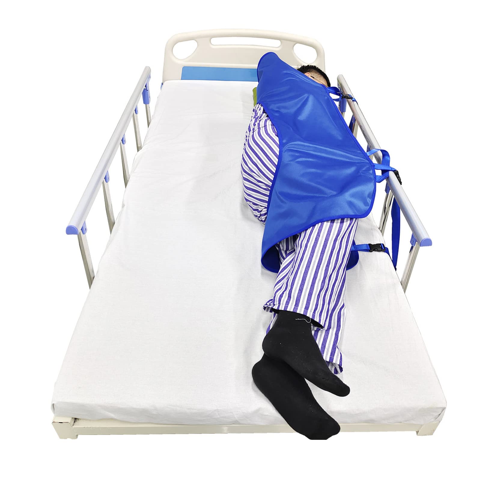 KENANLAN Coussin de lit de positionnement avec 4 poignées souples renforcées, dispositif de rotation du patient pour éviter les douleurs au lit, fixation du corps creux, aide à retourner le coussin en