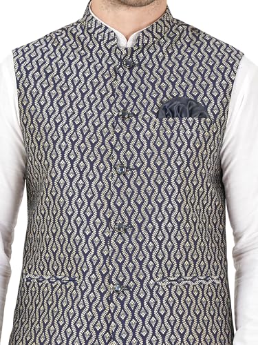 Image of Badoliya & Sons Men's Brocade Zari Nehru Jacket /Waist Coat