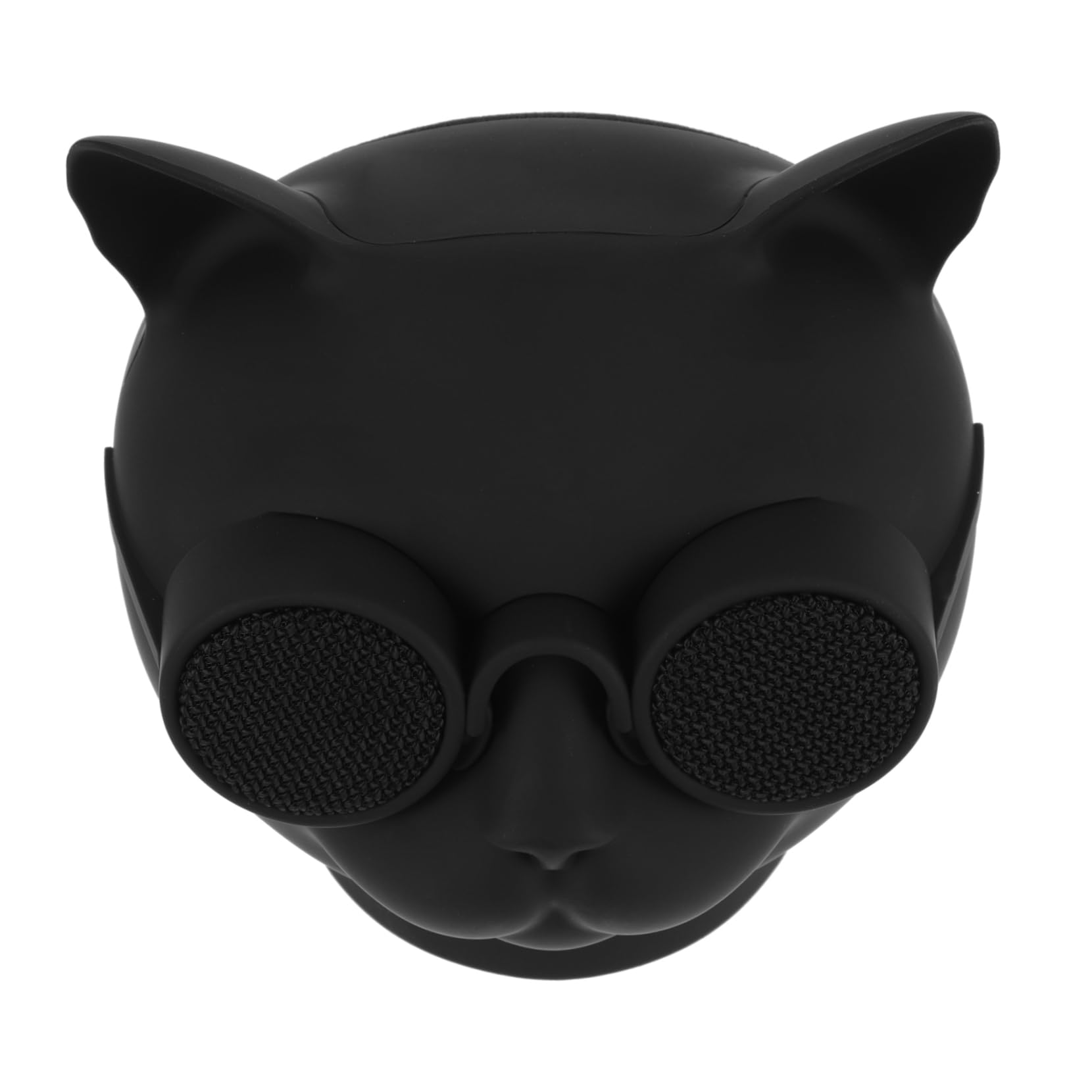 LABRIMP Mini-Enceinte en Plastique Forme Tête de Chat Noire sans Fil Haut-Parleur Rechargeable 1500mah pour Usage Extérieur et Portable