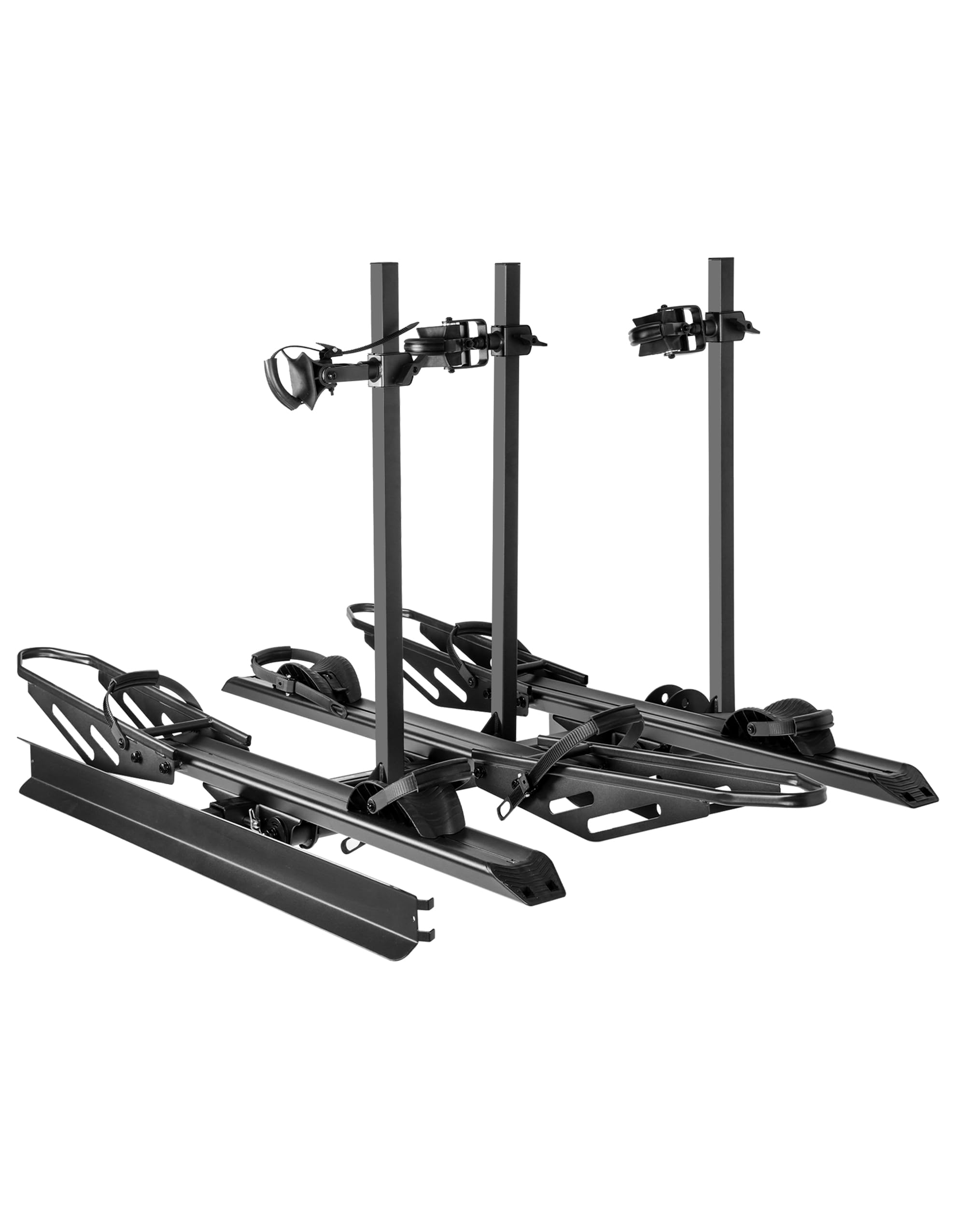 Young 250LBS. Capacity Foldable Aluminum 3-Ebike Rack with Ramp for Car SUV RV Truck Trailer and Van, Fits up to 5" Fat Tire Width and 50" Wheelbase, Ebike Carrier Rack for 2" Receiver