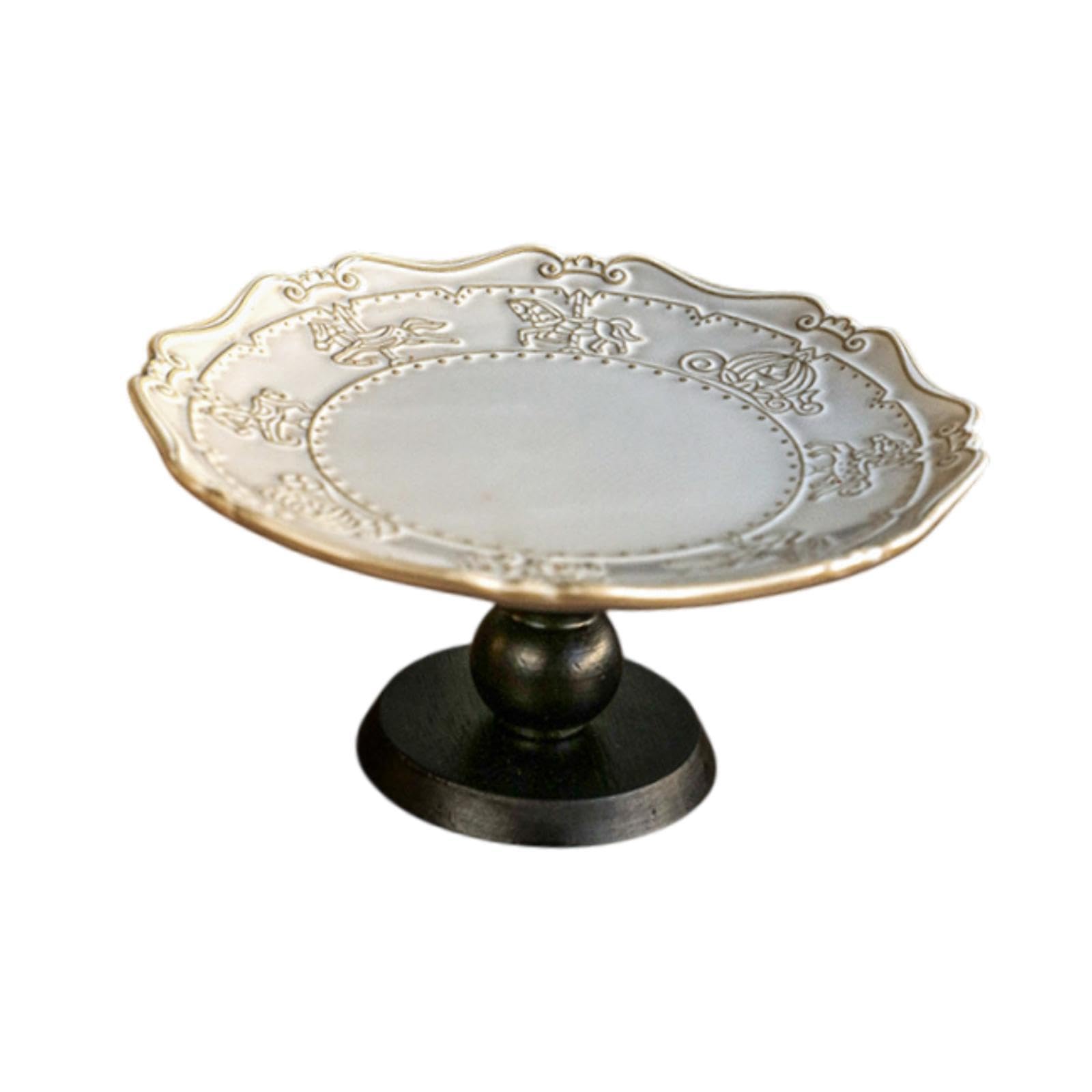predolo Vassoio per Dolci su Piedistallo, Espositore per Dessert per Bancone Rustico, 20x9.3 Cm