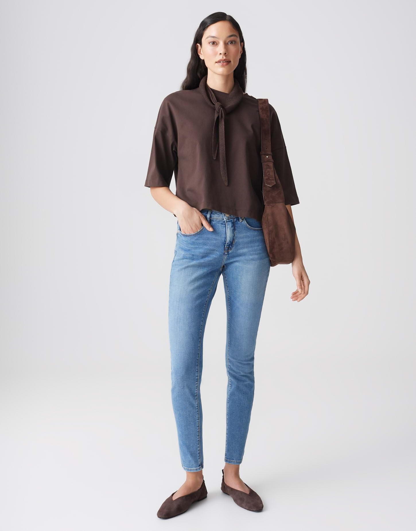 OPUS Damen Skinny | Skinny Jeans ELMA Ocean Blue Low Rise mit Stretch-Anteil