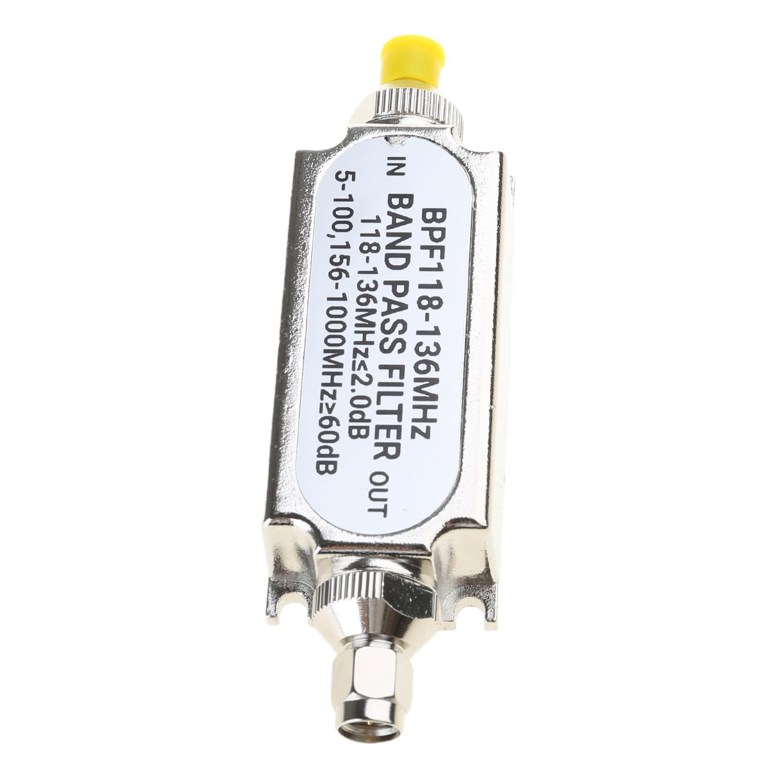 Filtro passa-banda BPF118-136MHz Filtro passa-banda 50ohm Interfacce SMA 0.1W Forza di ingresso Filtro passa-banda 20dBm