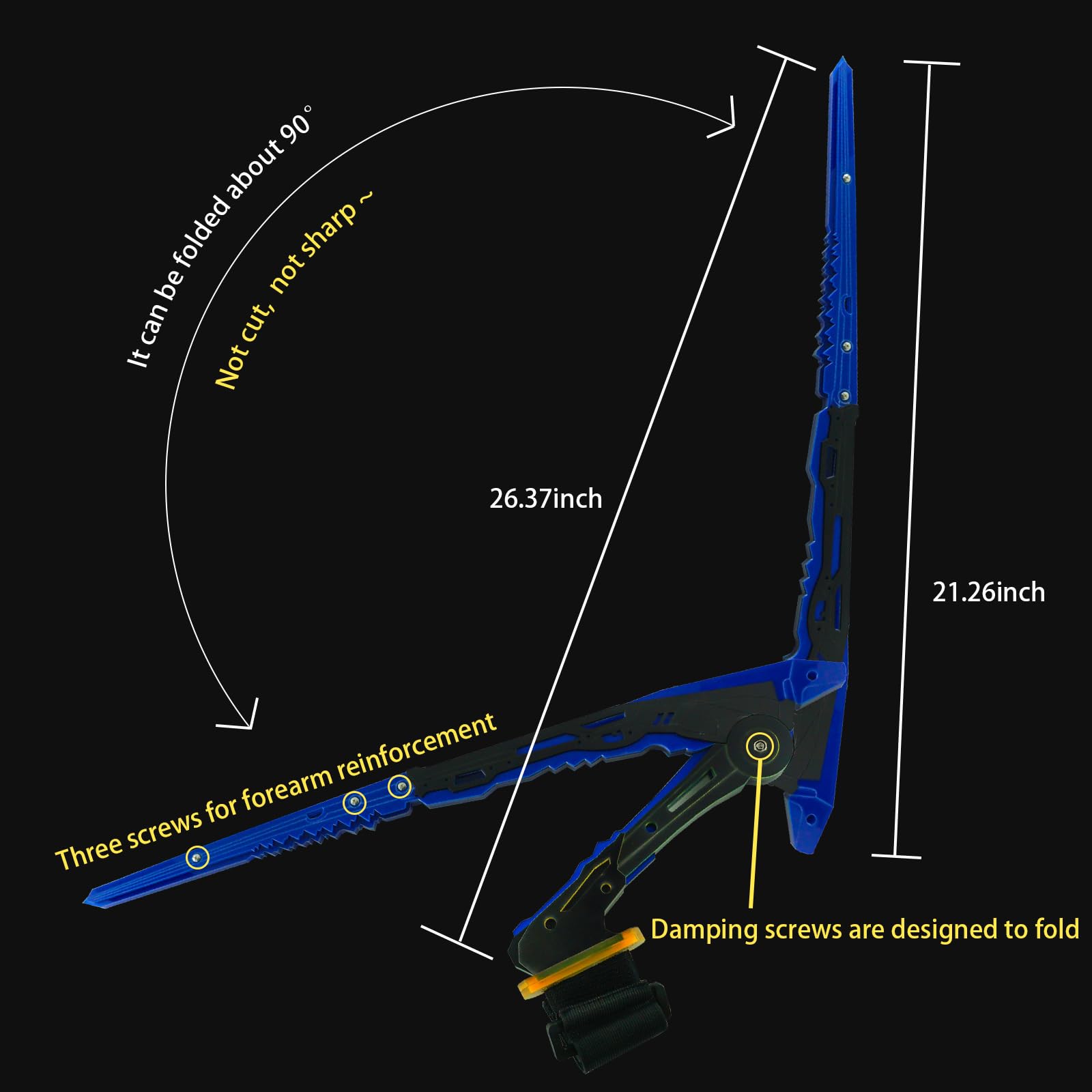 MILRCH Punk arm, Rechargeable LED Lights, Perfect gaming experience, A Must-Have For Any punk Enthusiast: Blue