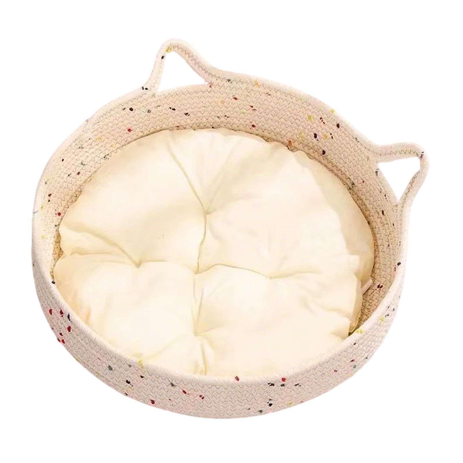 Lit pour chats d'intérieur avec coussins en coton tressé pour chiot et chien
